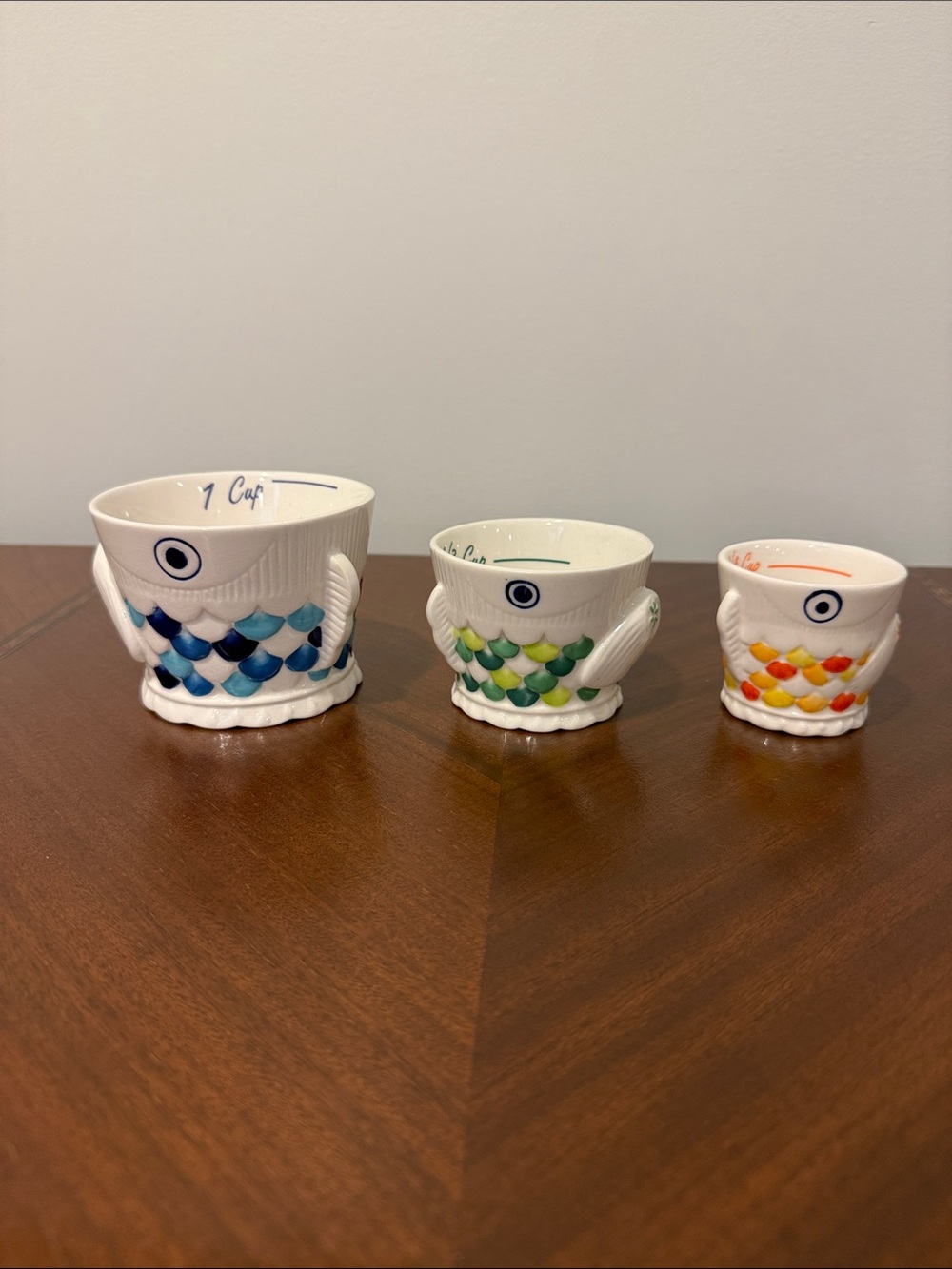 Anthropologie Fish Measuring Cups - Blue, Green, Yellow *Like New/Never Used*